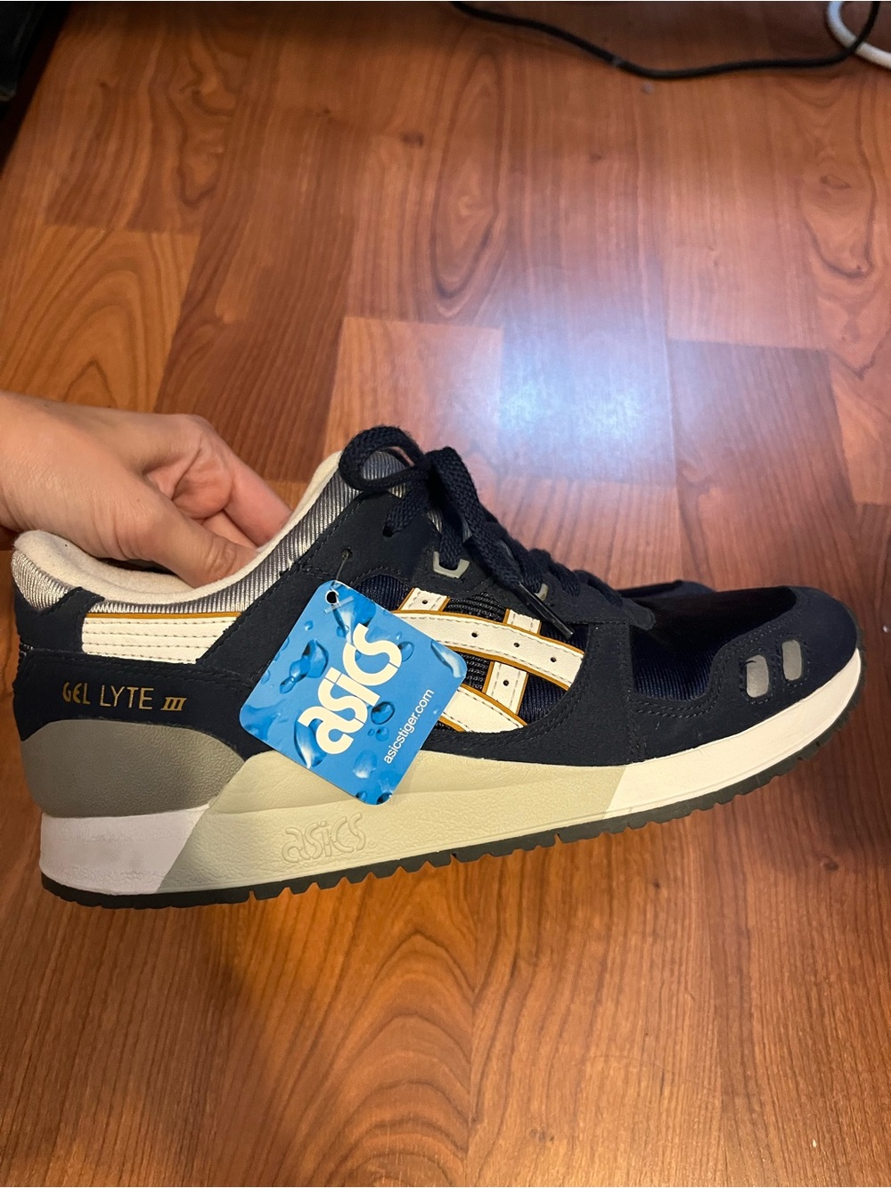 ASICS Gel-Lyte III Navy and White with Gold Accents
